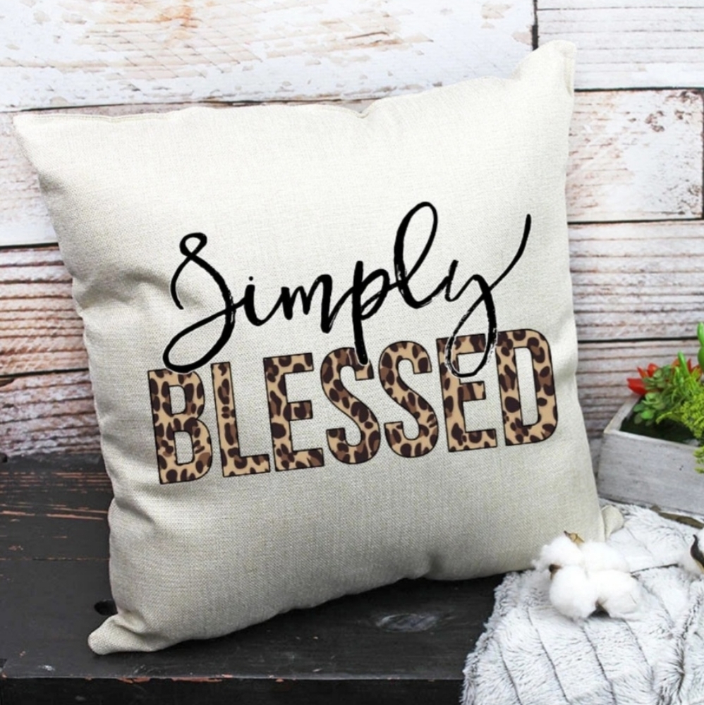 Simply Blessed Leopard Pillow Cover